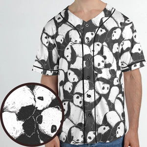 Lazy Day Panda Pattern Unisex Baseball Jersey