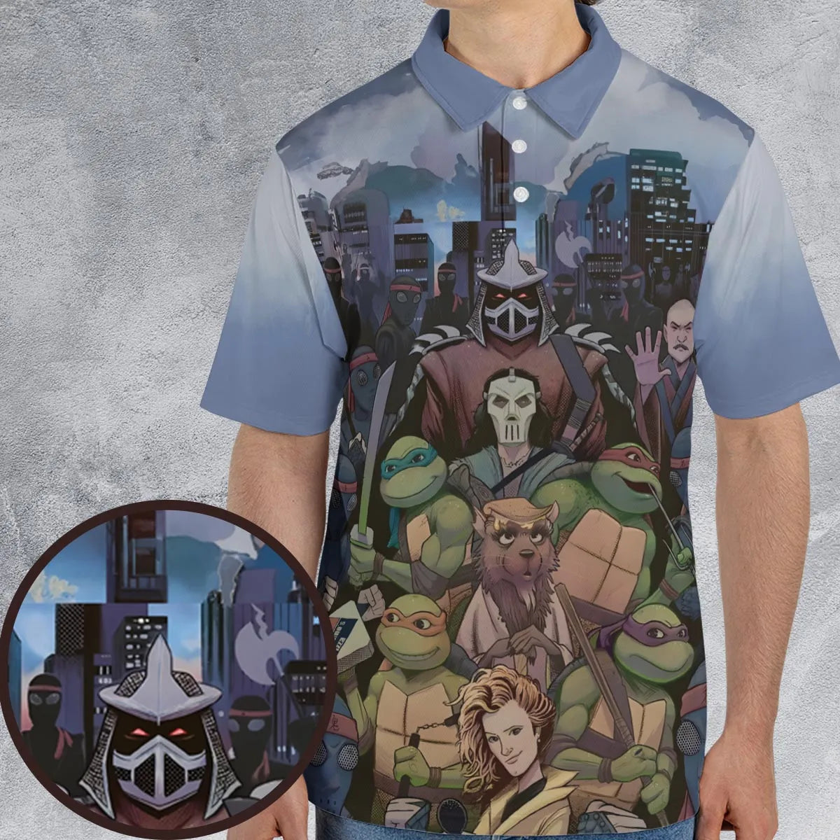 Turtles vs Ninja Teenage Mutant Ninja Turtles AOP Men/Women Polo Shirt