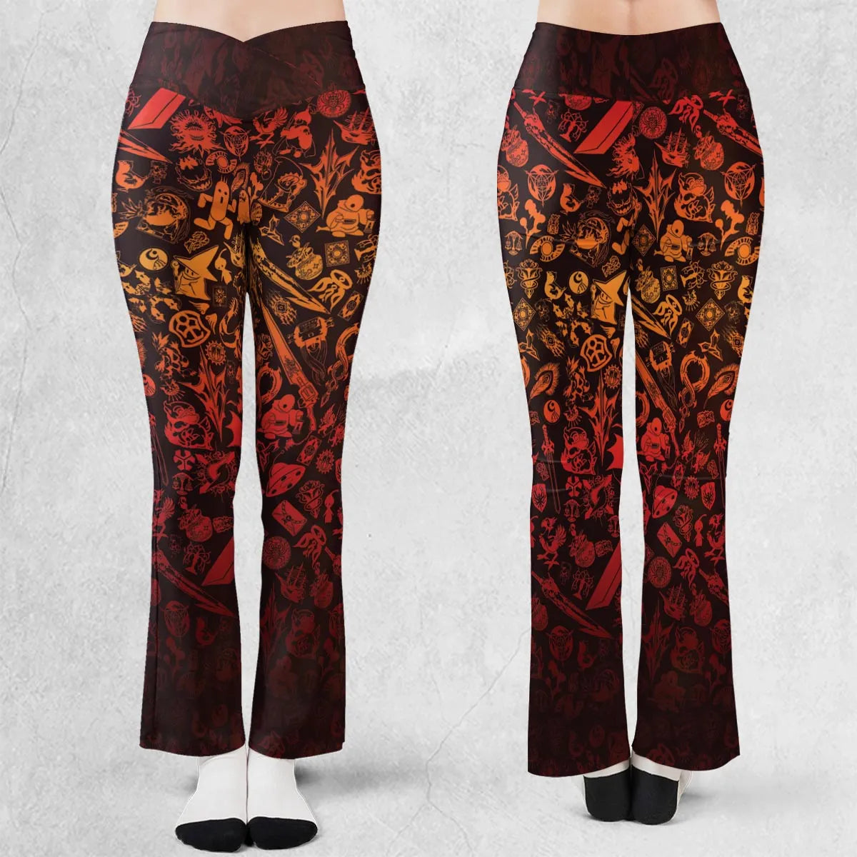 Red Moggle Final Fantasy Flare Leggings