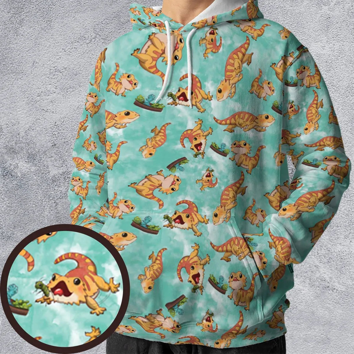 Bearded Dragon Pattern All-over Print Hoodie