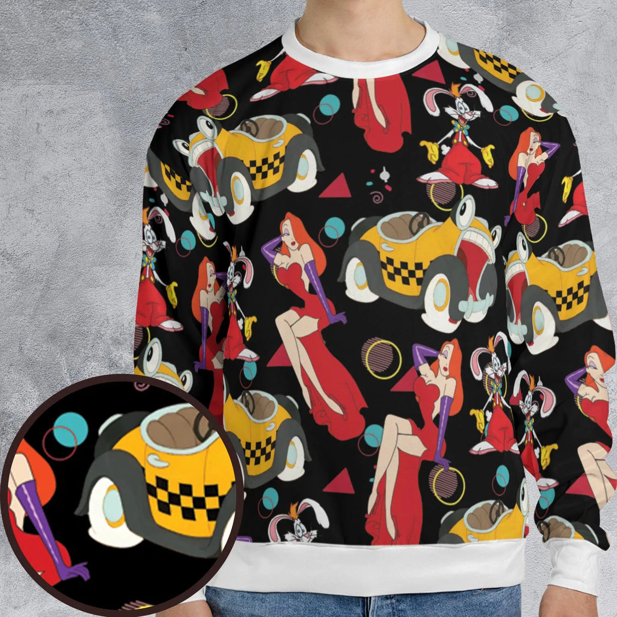 Retro 90s Jessica Rabbit Roger Rabbit All-over Print Sweatshirt