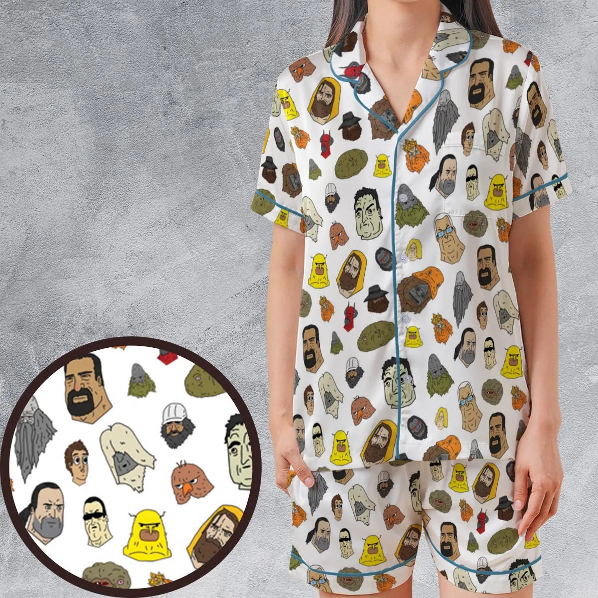 Dudeism The Big Lebowski Satin Short-Sleeve Pajamas Set