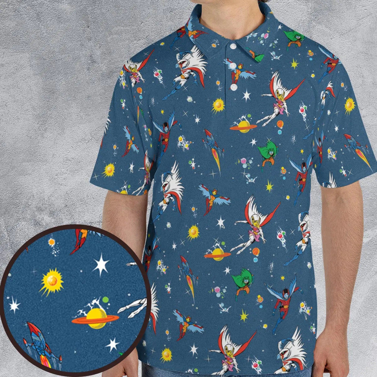 Battle of the Planets AOP Men/Women Polo Shirt