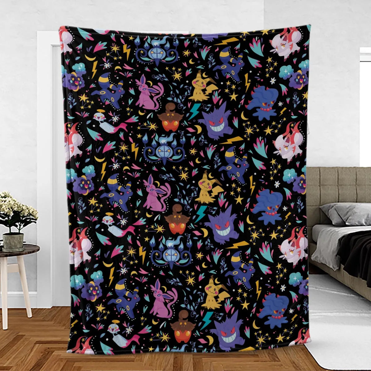 Ghost Buddies Cottagecore Pokemon Patterns Fleece Blanket