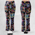Retro Horror Characters Halloween Flare Leggings