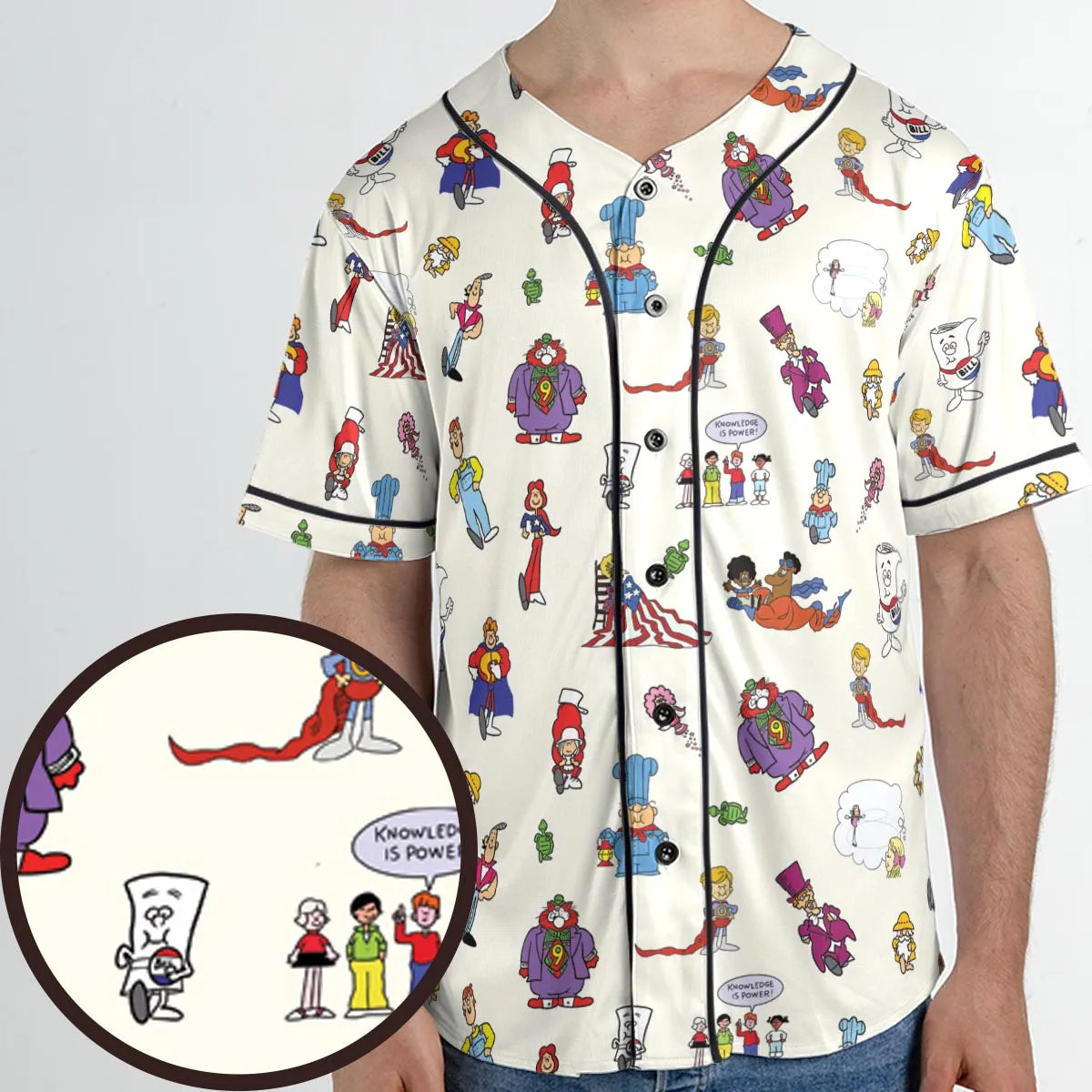 Schoolhouse Rock Characters Unisex Baseball Jersey