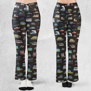 Movie Cars Pattern Flare Leggings