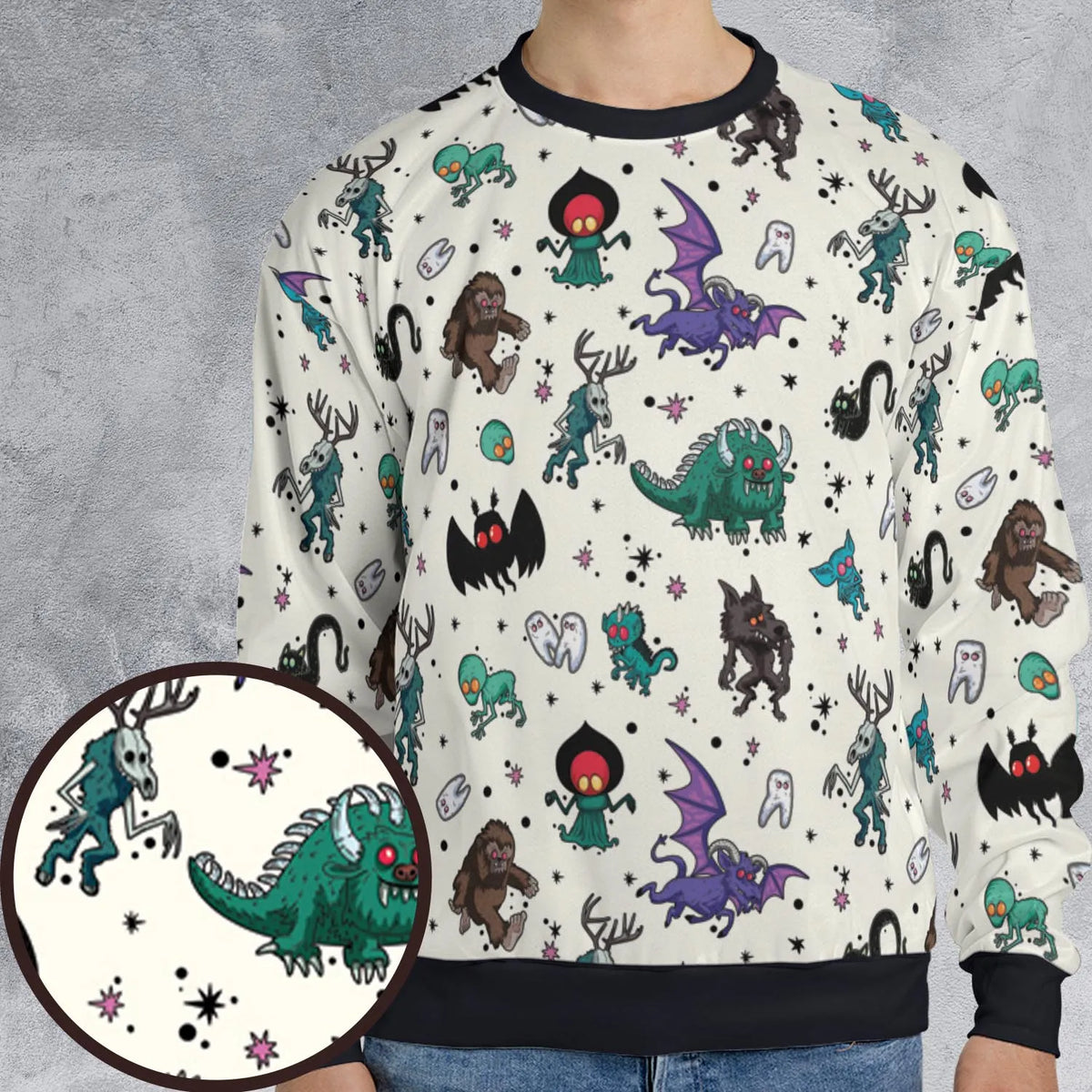 Cryptids of the Americas Cryptozoology Cryptids Monster All-over Print Sweatshirt