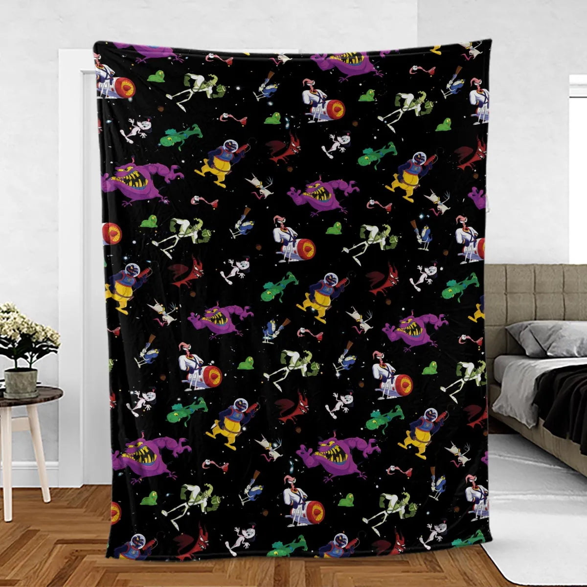 Earthworm Jim And Od Characters Fleece Blanket