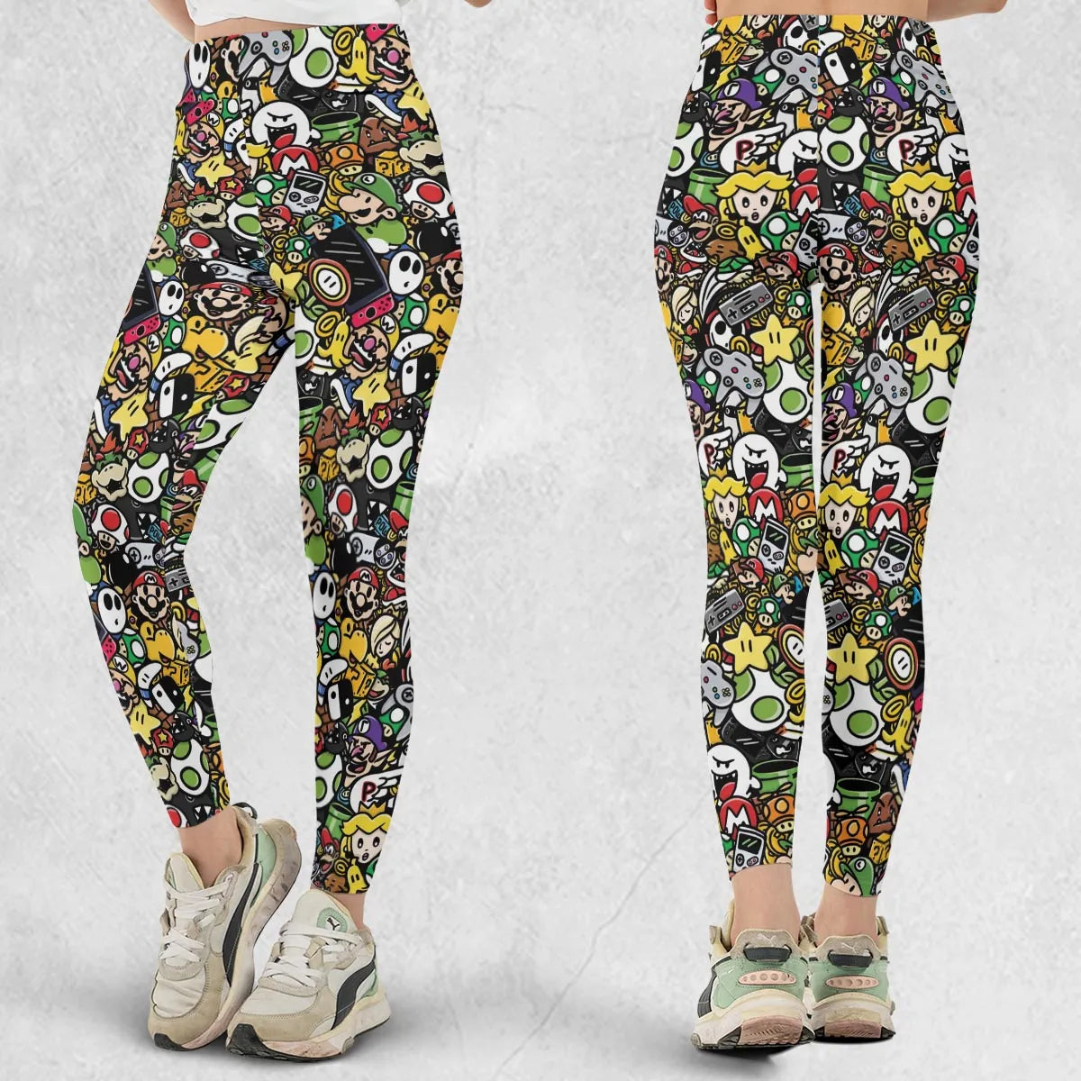 Super Mario Characters All In One Pattern Legging