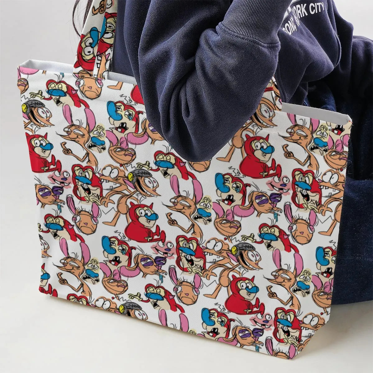 Insane Style The Ren and Stimpy Show Large Tote Bag