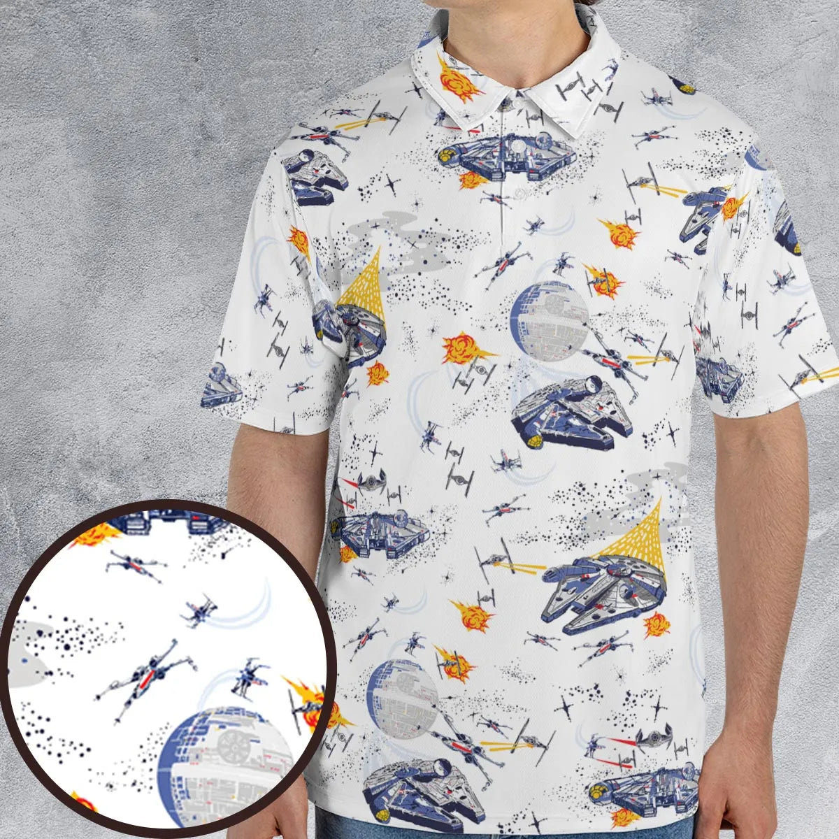 Millennium Falcon Patterns Star Wars AOP Men/Women Polo Shirt