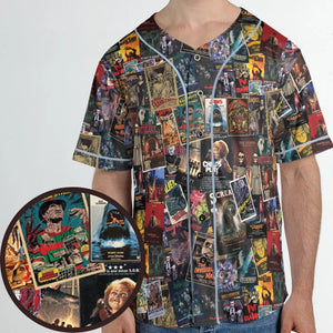 Vintage Horror Pattern Unisex Baseball Jersey