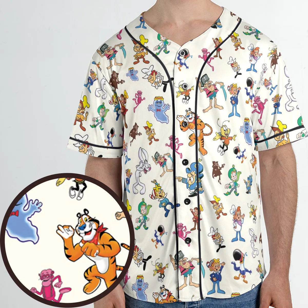 80s 90s Commercial Mascot Cereal Unisex Baseball Jersey