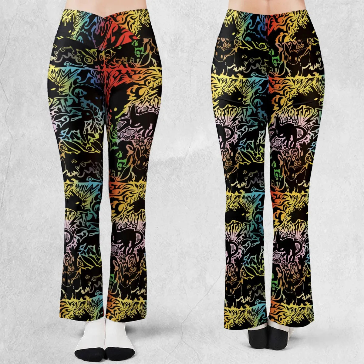Eevee Pokemon Black Flare Leggings