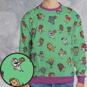 Baseball Mascot Pattern All-over Print Sweatshirt