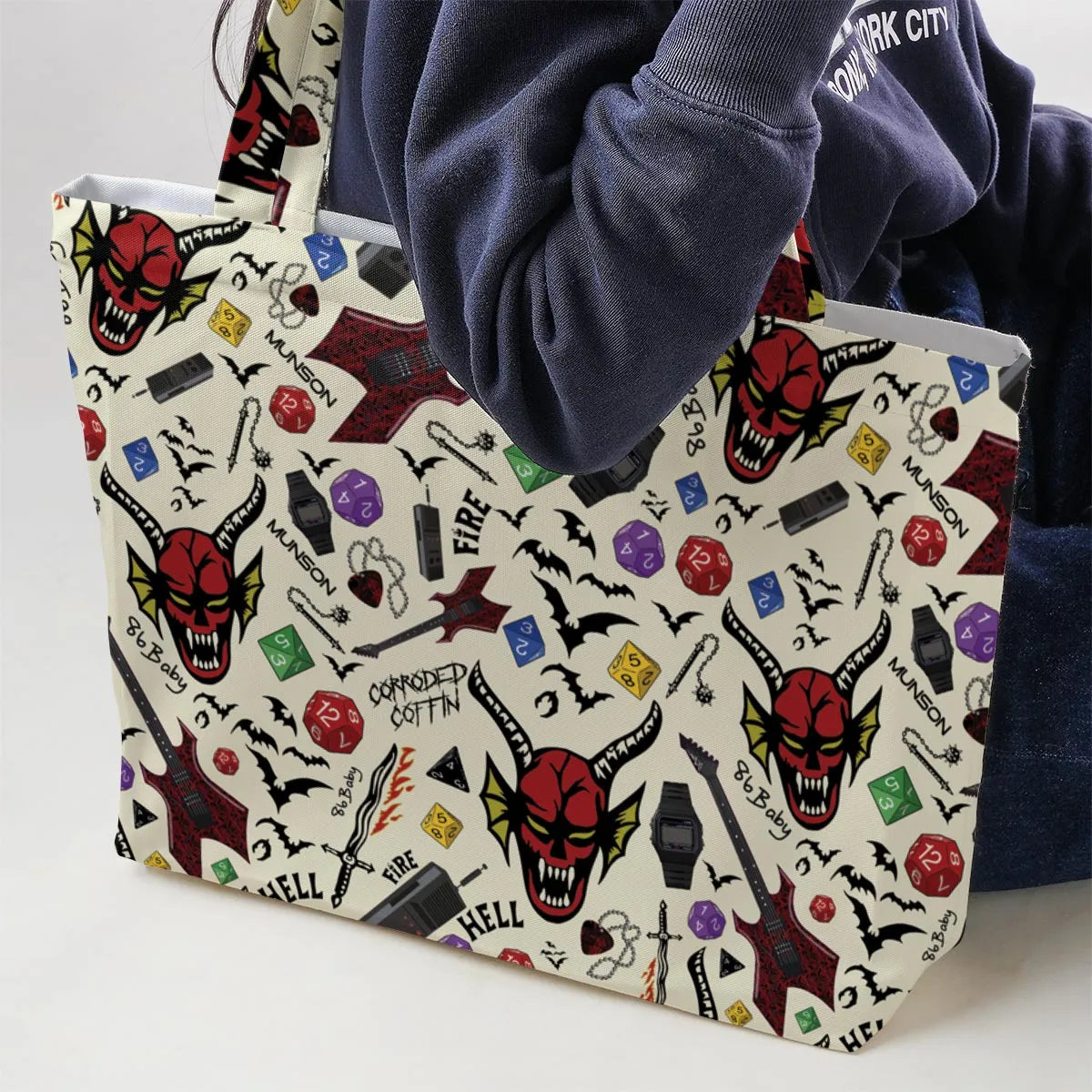 Hellfire Club Stranger Things Large Tote Bag