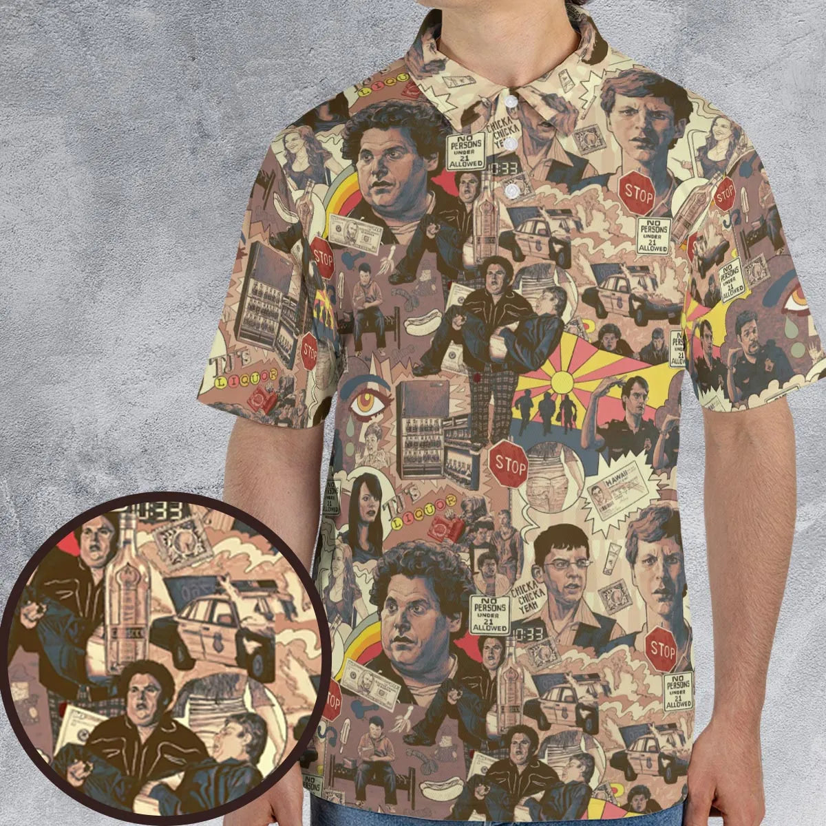 Retro Art Buddies Superbad AOP Men/Women Polo Shirt