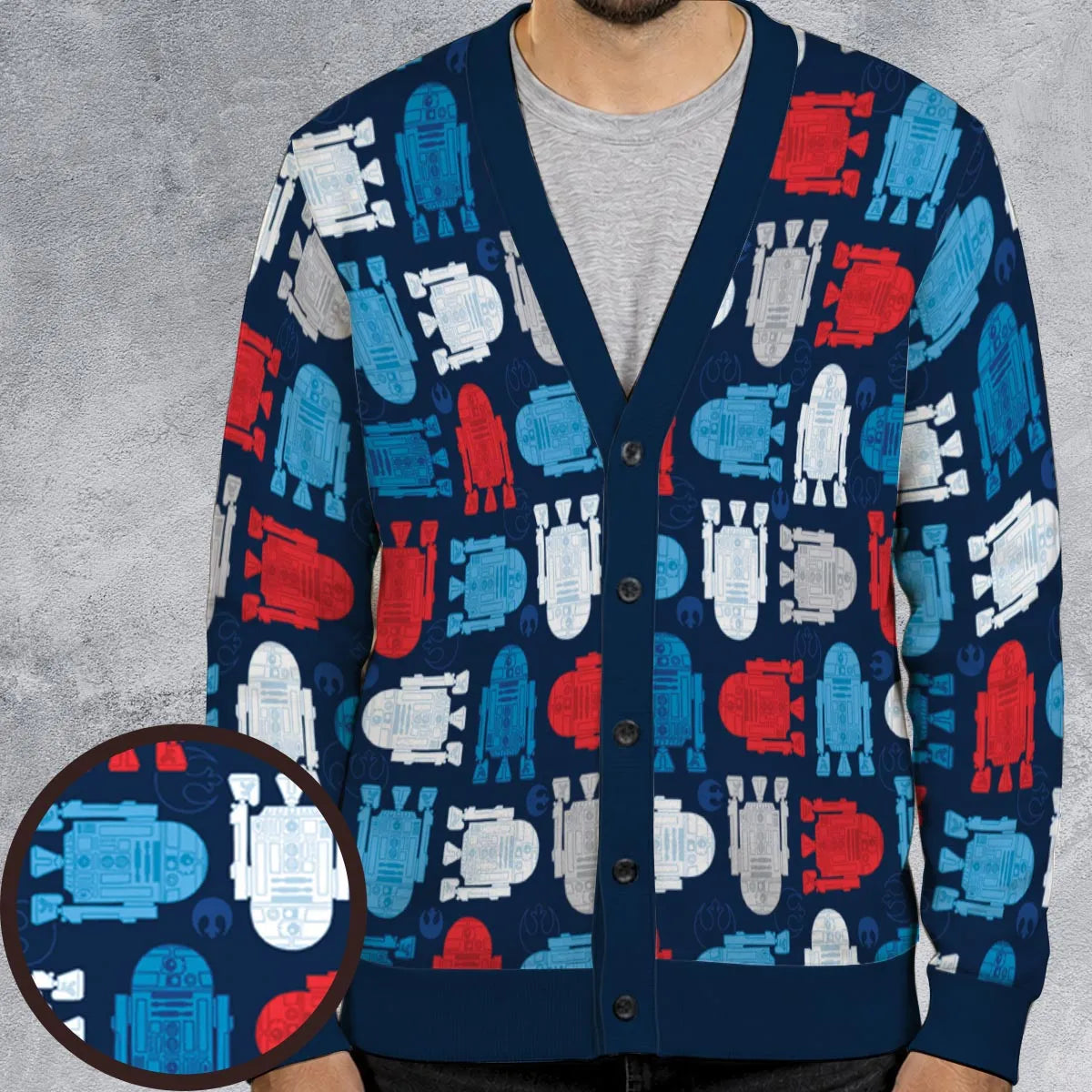 R2-D2 Star Wars 4th of July Pattern Cardigan