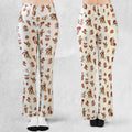 Famous Cartoon Characters in Brown Flare Leggings
