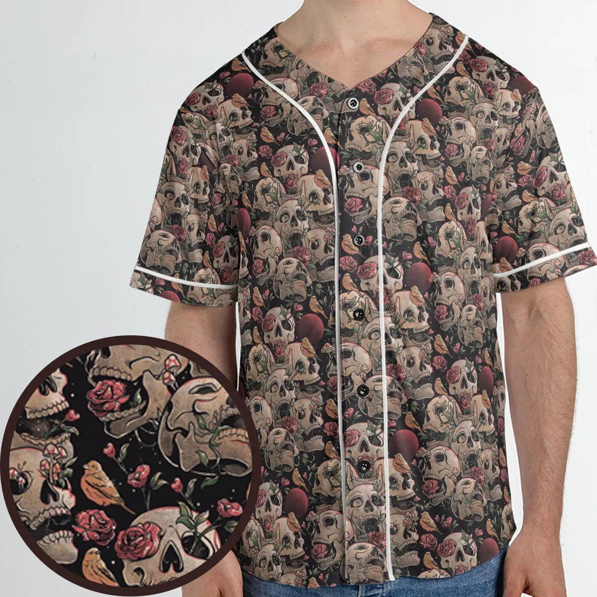 Life Grows Through Death Skull Unisex Baseball Jersey