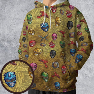 Power Team Mighty Morphin Power Rangers All-over Print Hoodie