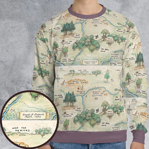 Hundred Acre Wood Map All-over Print Sweatshirt