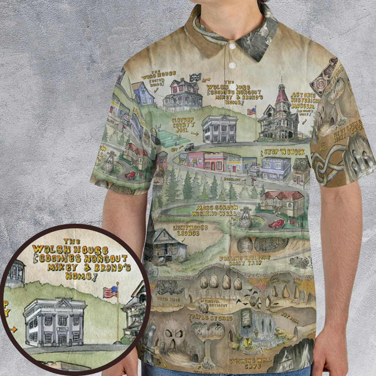 The Goonies Adventure Map AOP Men/Women Polo Shirt