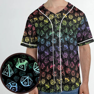 DnD Rainbow Dice Set Pattern Unisex Baseball Jersey