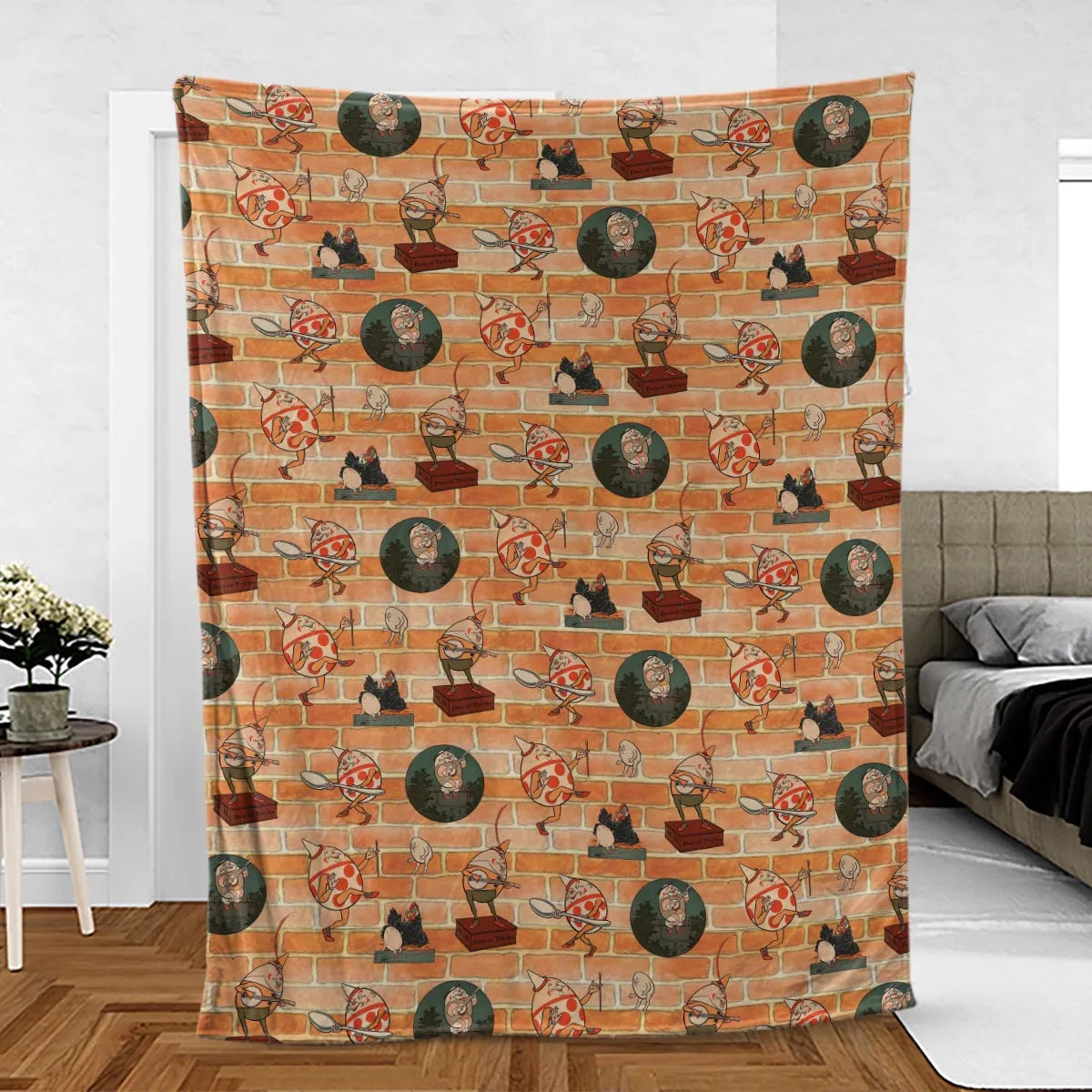 Retro Humpty Dumpty Fleece Blanket