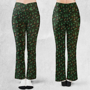 Funny Plants Pattern Flare Leggings