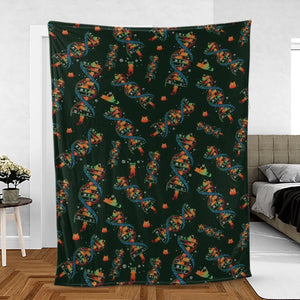 Cat Kitten DNA Pattern Fleece Blanket
