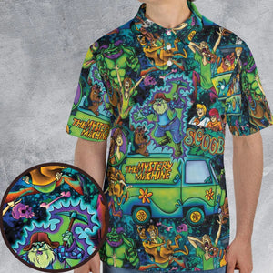 Monsters Mayhem and The Mystery Machine Scooby Doo AOP Men/Women Polo Shirt