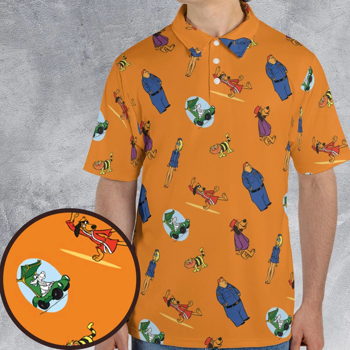 Kung-Fu Friends Hong Kong Phooey AOP Men/Women Polo Shirt