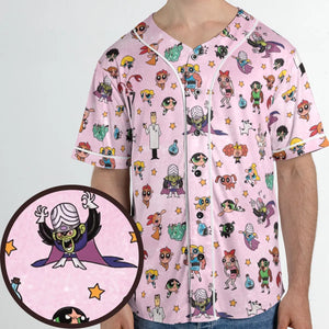 Power Puff Girls Characters Pattern Unisex Baseball Jersey