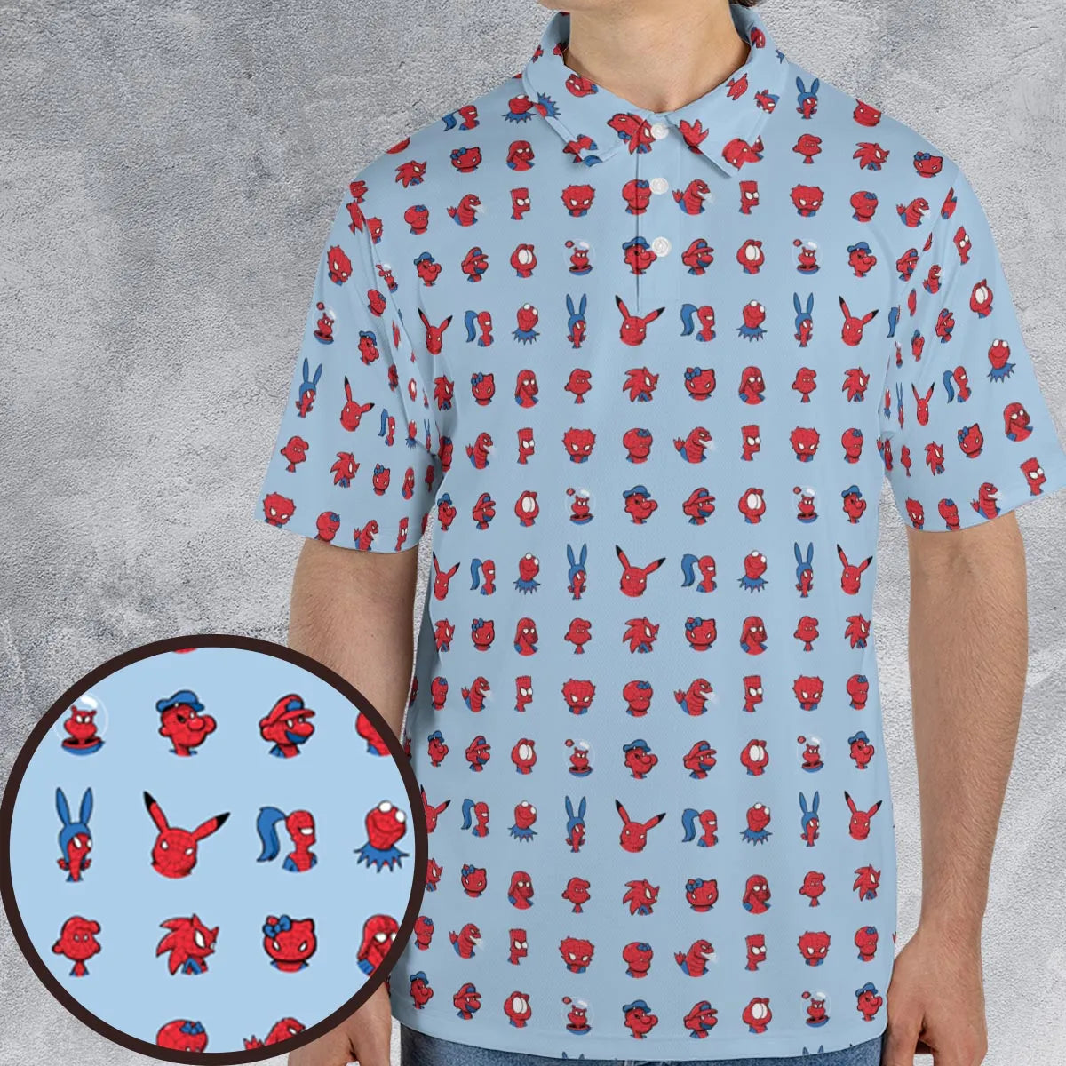 Funny Spider-Man Characters Pattern AOP Men/Women Polo Shirt