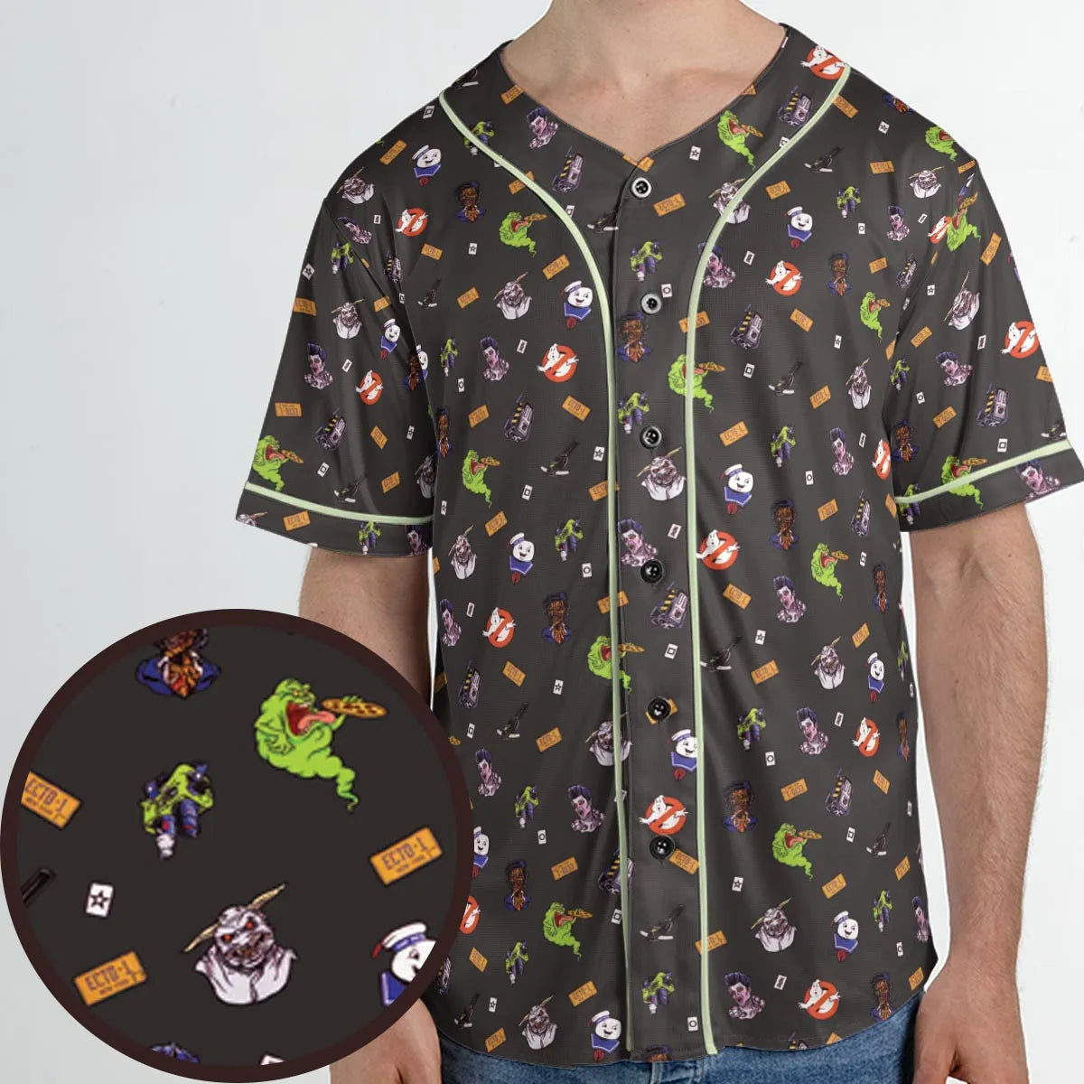 Ghostbusters Pattern Unisex Baseball Jersey
