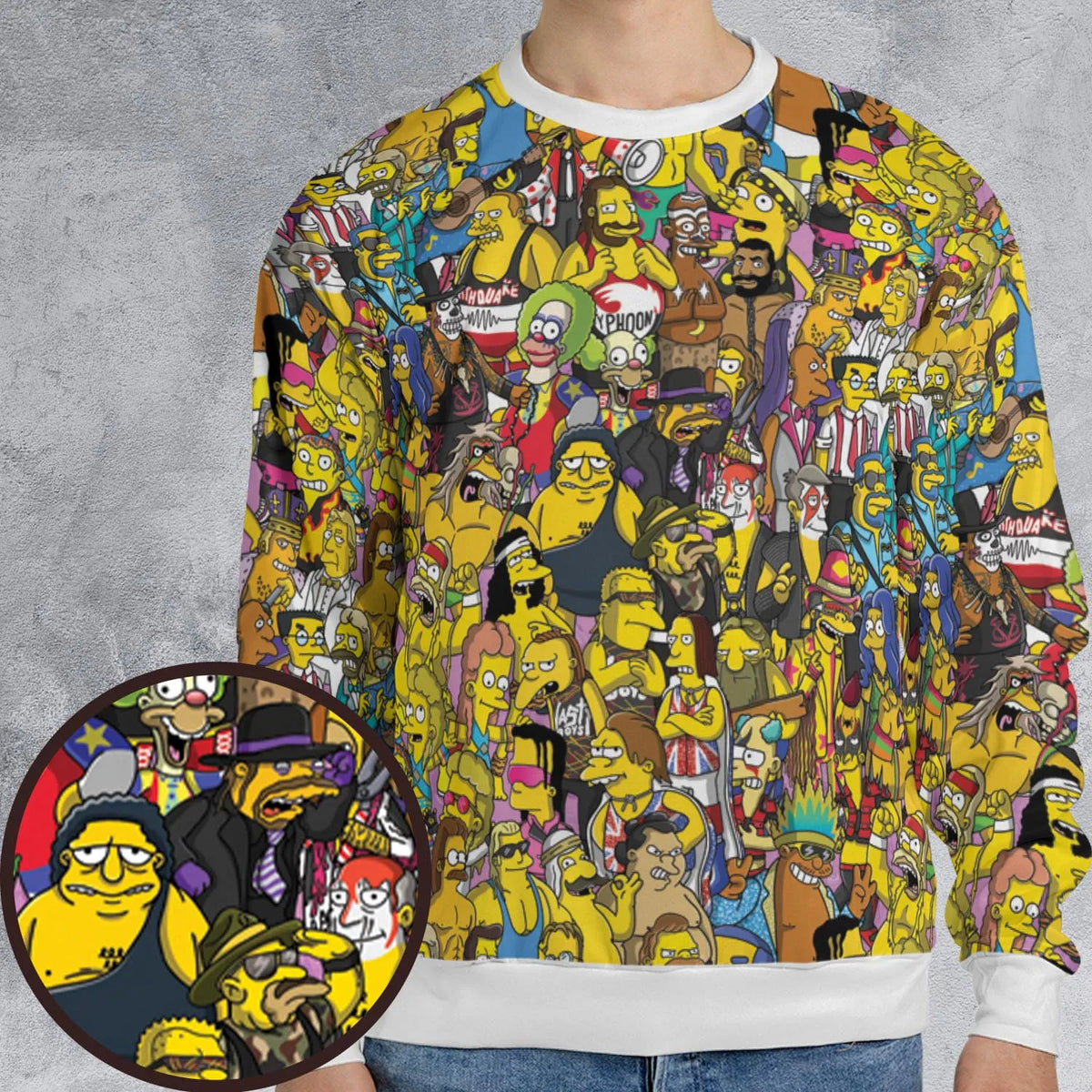 WWF Simpsons All-over Print Sweatshirt