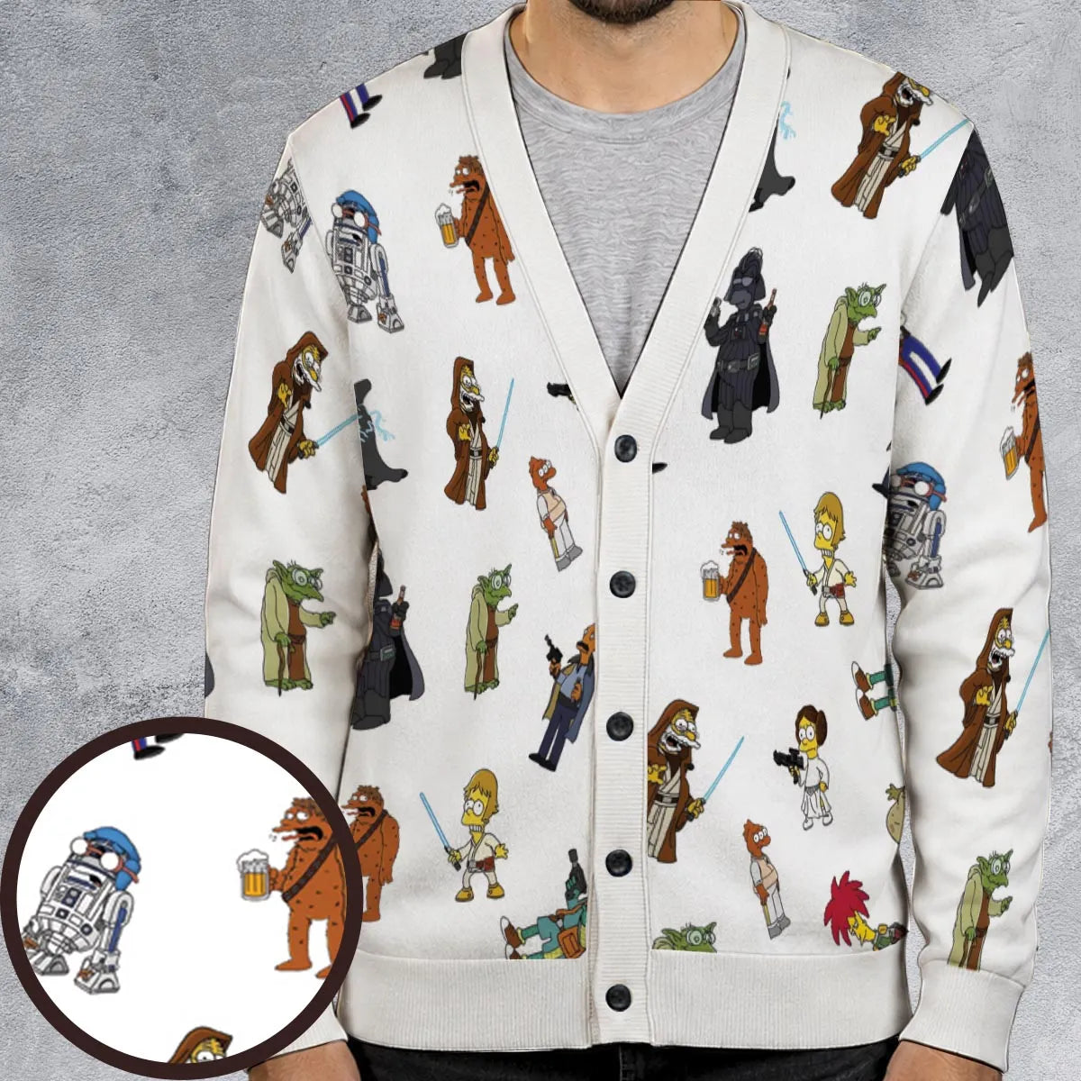 Simpsons Star Wars Mashup Cardigan