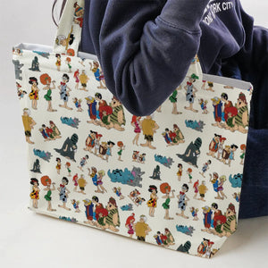 The Pebbles and Bamm Bamm Show Characters Large Tote Bag