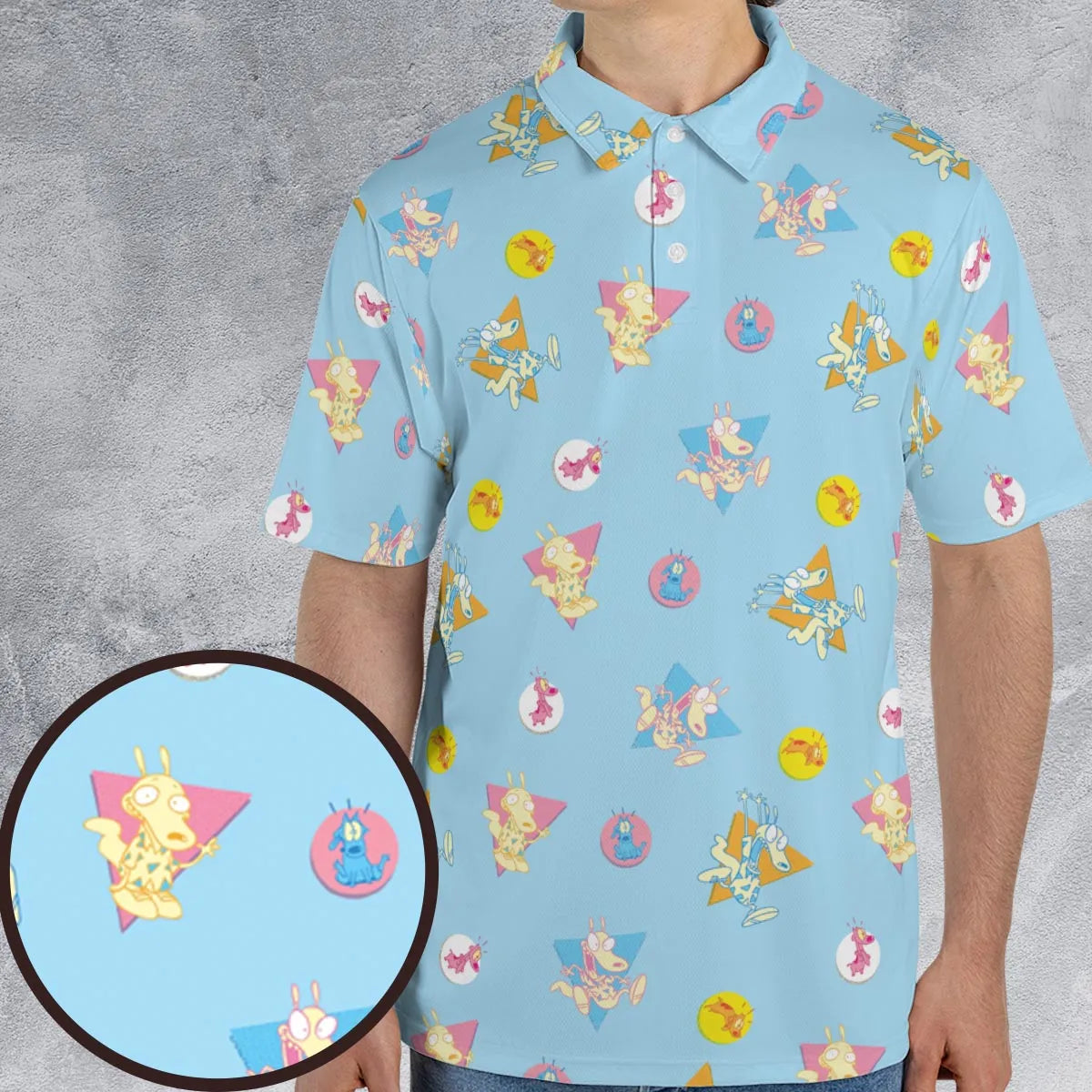 Rocko and Spunky Pattern Rocko's Modern Life AOP Men/Women Polo Shirt