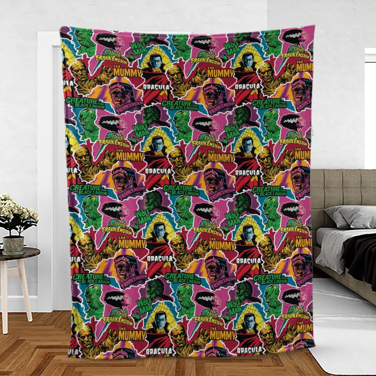 Monsters Pop Collage Universal Monsters Fleece Blanket
