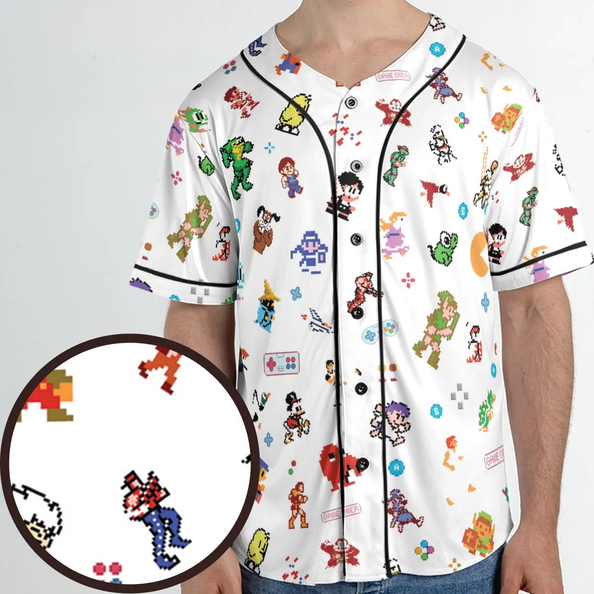 Iconic Video Game Characters Unisex Baseball Jersey