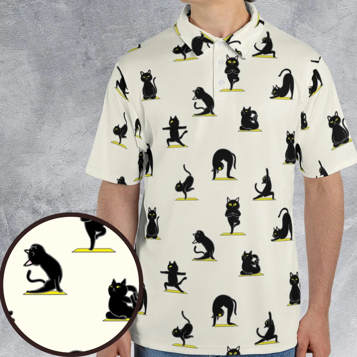 Bombay Cat Yoga Pattern AOP Men/Women Polo Shirt