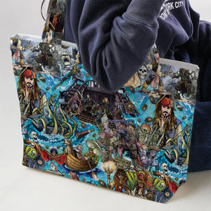 Travel And Fight Pirates of the Caribbean Large Tote Bag