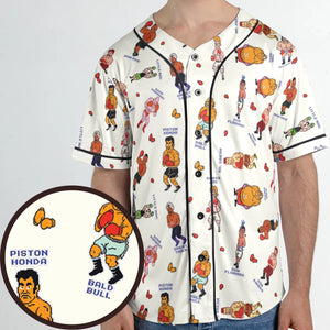 Retro Game Punch Out Unisex Baseball Jersey