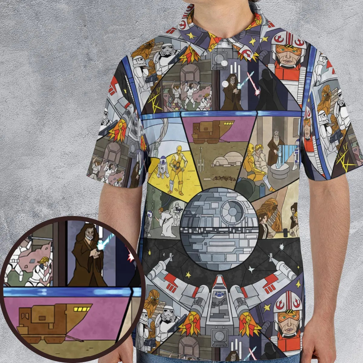 Stained Glass Star Wars AOP Men/Women Polo Shirt