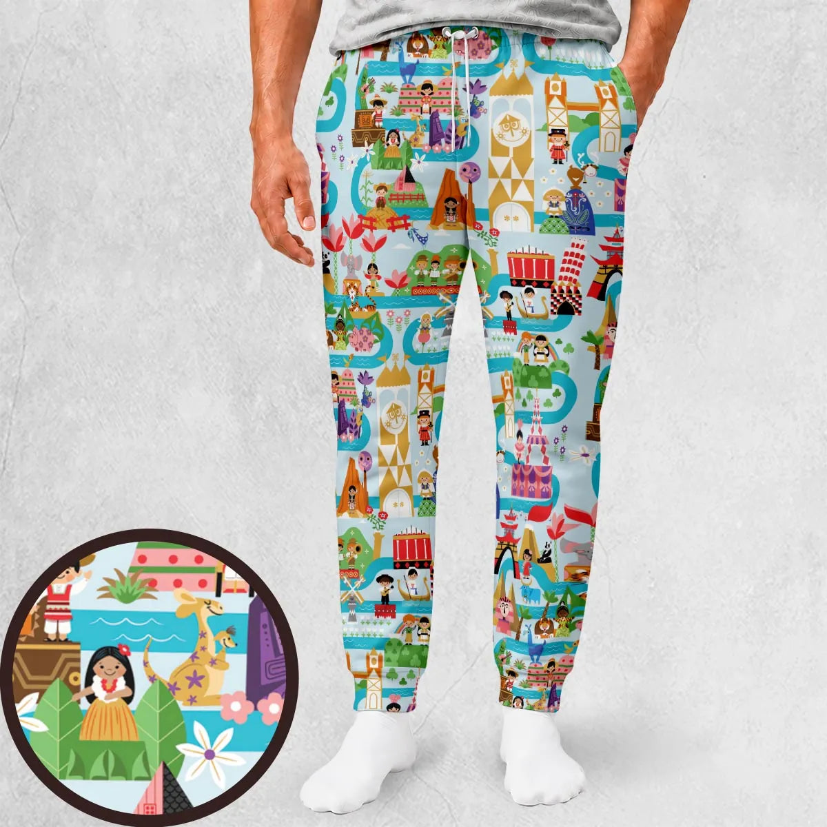 It's Small World Map Sweatpants