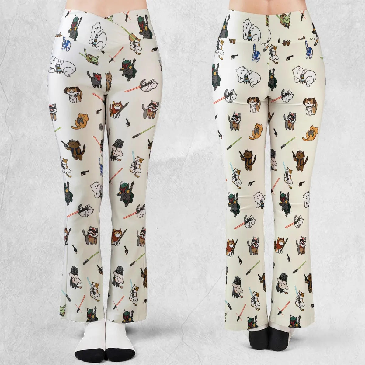 Star Wars Characters As Cats Flare Leggings