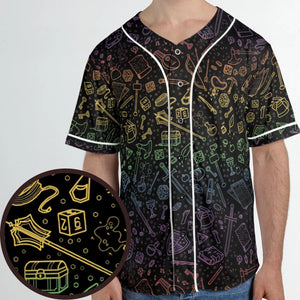 DnD Tabletop RPG Pattern Unisex Baseball Jersey